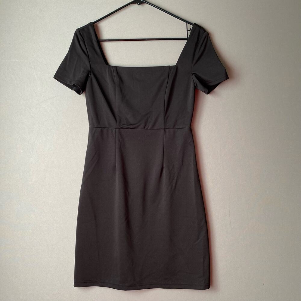 Cider size‎ S short sleeve, black mini sheath dress